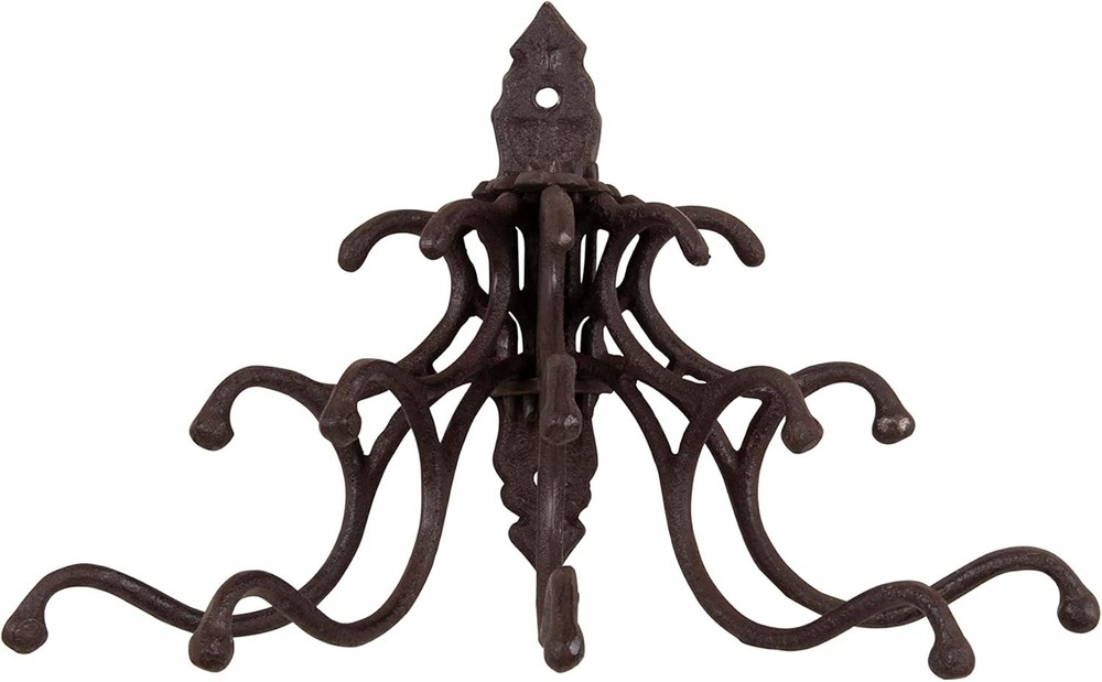 Antique Cast Iron Wall Hooks in Rust Finish
