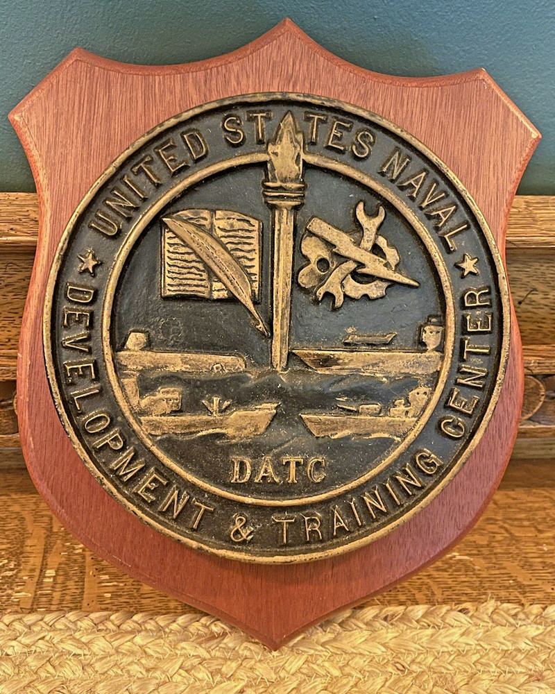 RARE & Historical Naval Plaque US Navy DATC Command Plaque - Solid Brass Shield
