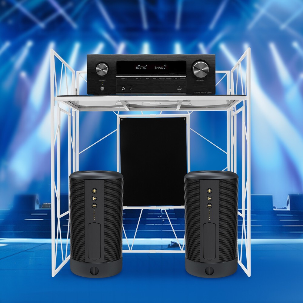 DJ Booth Portable DJ Facade Table Station Event Foldable Tabletop