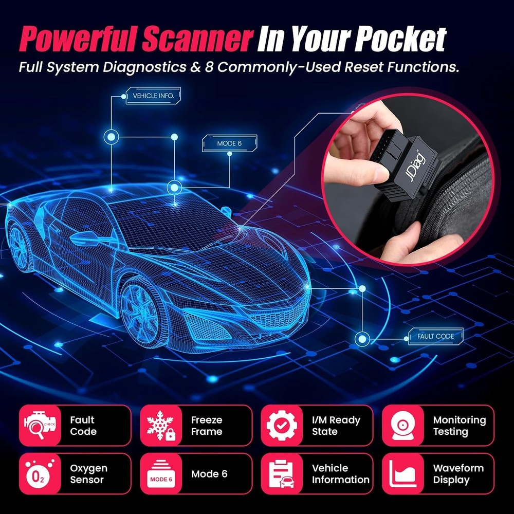 Bluetootsh OBD2 Scanner for Iphone & Android, ELM327 M2 Car Diagnostic Tool, Cod