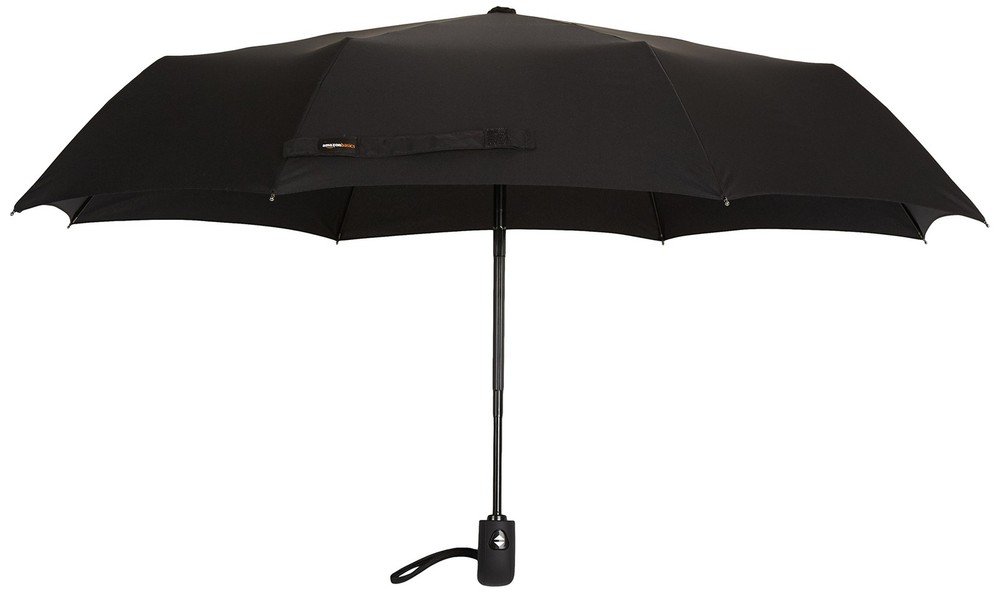 Amazon Basics Round Travel Umbrella for Rain, Compact One Size, Black