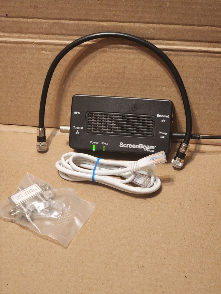 Single Actiontec ECB7250 ScreenBeam MoCA 2.5 Ethernet Over Coax Adapter -