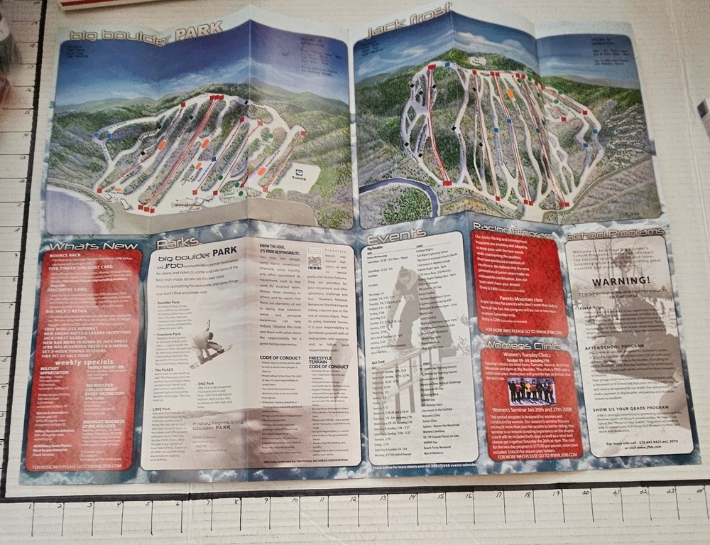 2007/08 JACK FROST/BIG BOULDER BROCHURE W/ TRAIL MAPS INSIDE. MINT