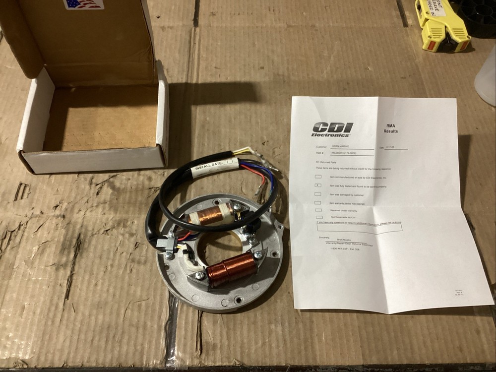 CDI Full Stator Plate Assembly 179-0006 ( Open Box / Prev. Installed )