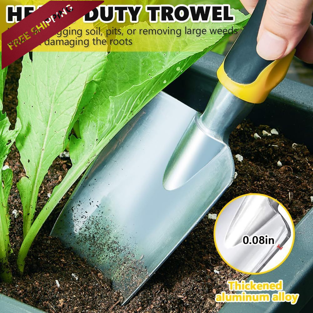 Garden Tool Set, 3 Pcs Heavy Tools, Shovel, Transplant yellow