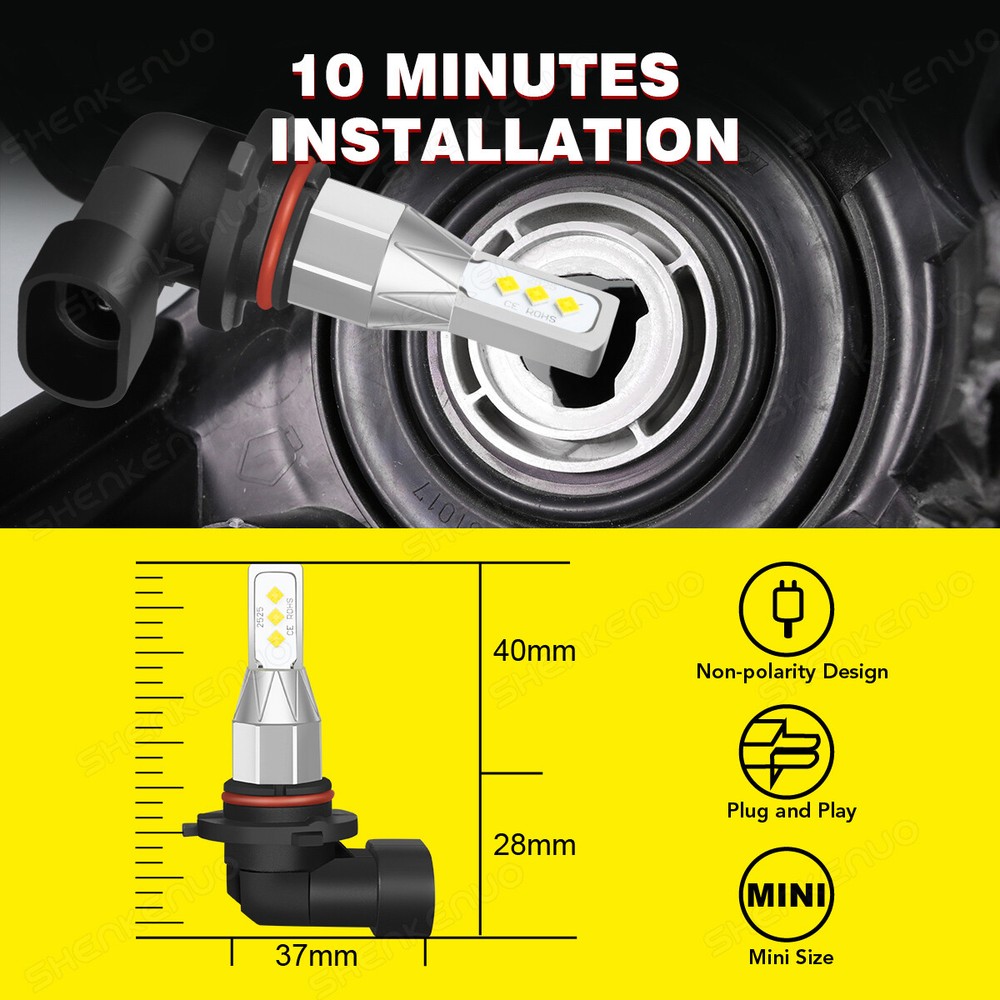 Front LED Headlight Bulbs For 2004-2012 Chevy Colorado GMC Canyon High &Low Qty4