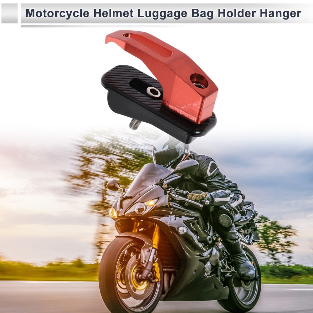 Alluper Alloy Motorcycle Hook for Minio Rectangular With Hole 1 Set Red