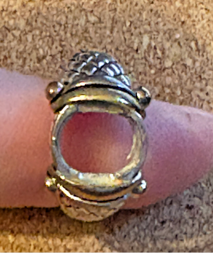 NF Sterling Silver 925 Gold Vermeil Ring BLANK Setting Python Design Shank SZ 6