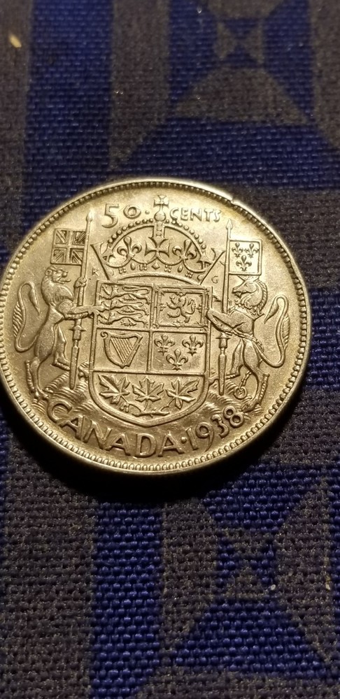 Canada Rare 1938 Silver 50 Cent Idg116.