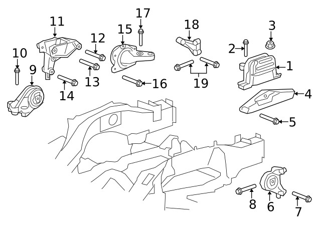 Genuine GM Trans Mount Bracket 25939181