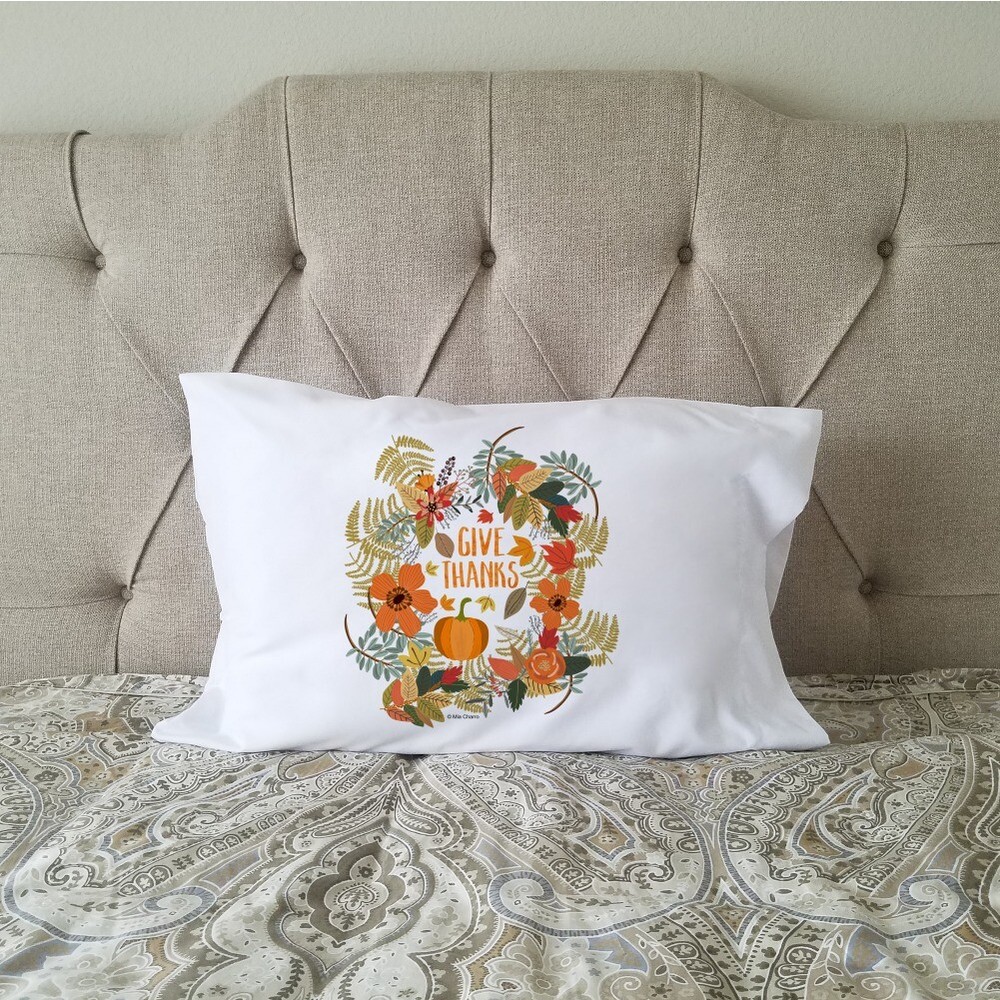 Give Thanks Thanksgiving Pumpkins Novelty Bedding Pillowcase
