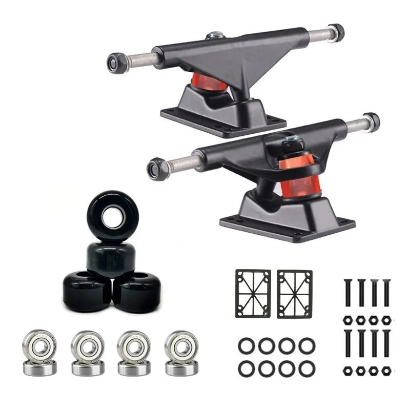 50MM Skateboard Trucks Wheels Bearings Combo Set - Lightweight Complete Package