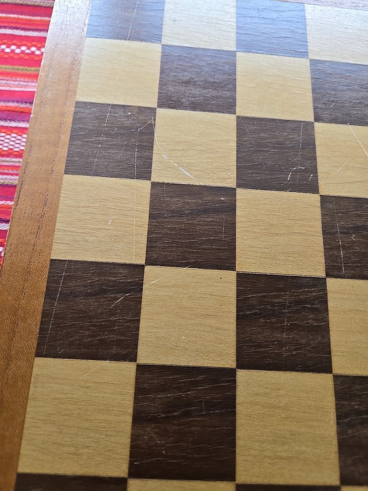 Vintage Glazed Ceramic Duncan Complete Chess Set With Board