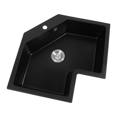 Undermount Flushmount Corner Kitchen Sink Irregular Kitchen Sink w/ Strainer