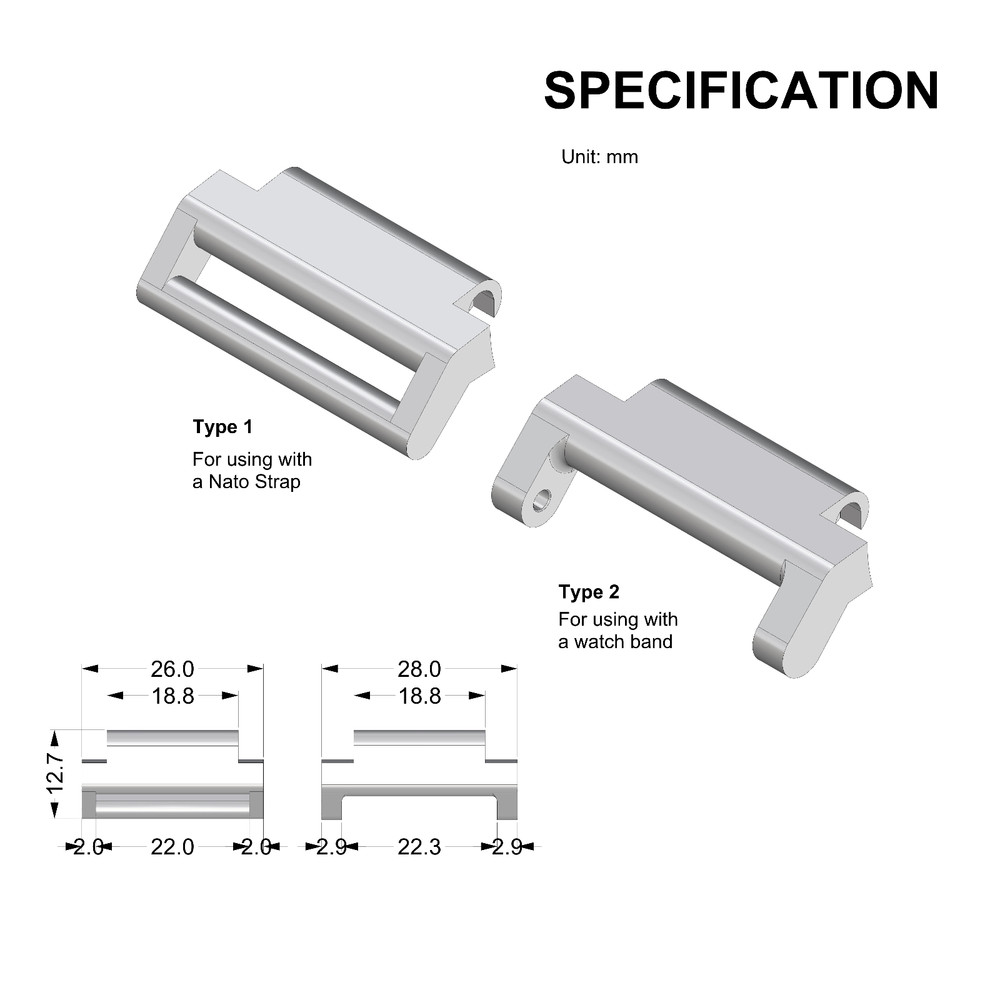 PLA Watch Adapter for Casio DW290
