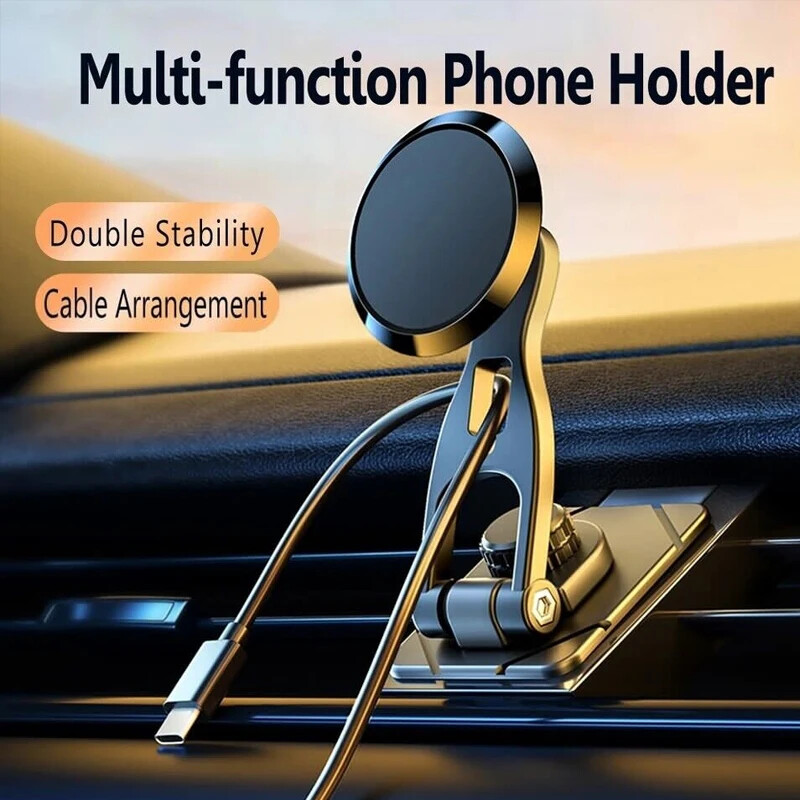 360° Rotation Magnetic Phone Holder Foldable Car Mount Stand Dashboard Universal