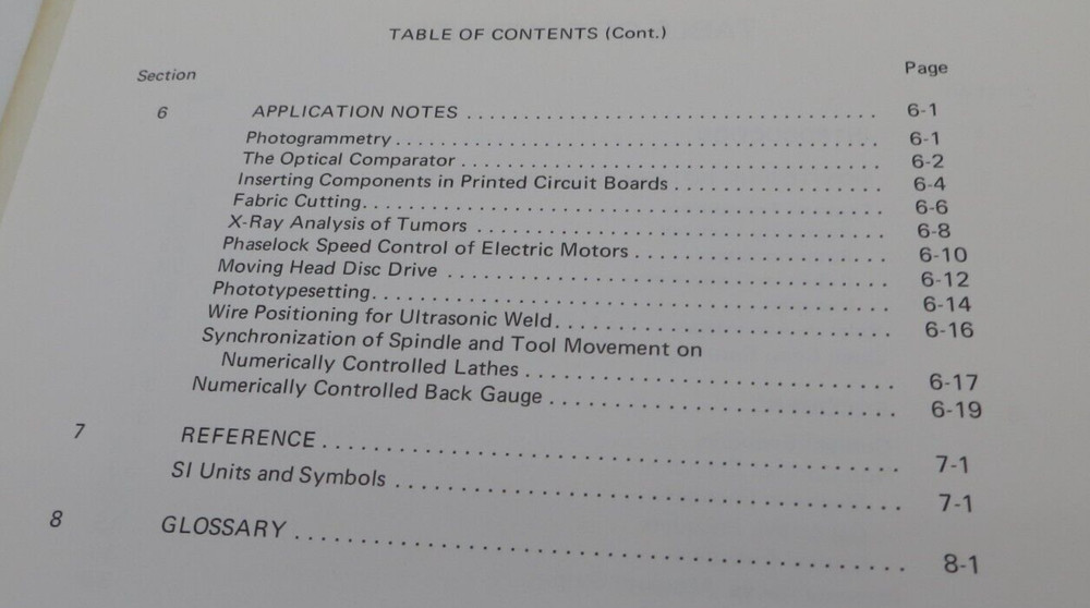 Techniques For Digitizing Rotary and Linear Motion 1976 Dynamics Research Corp.