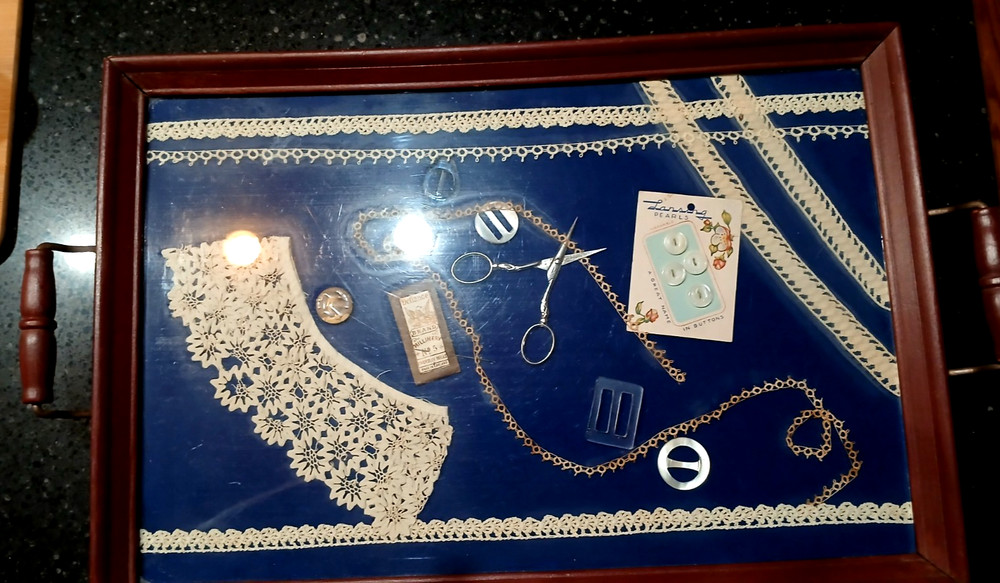 Shadow Box Style Sewing Display Tray