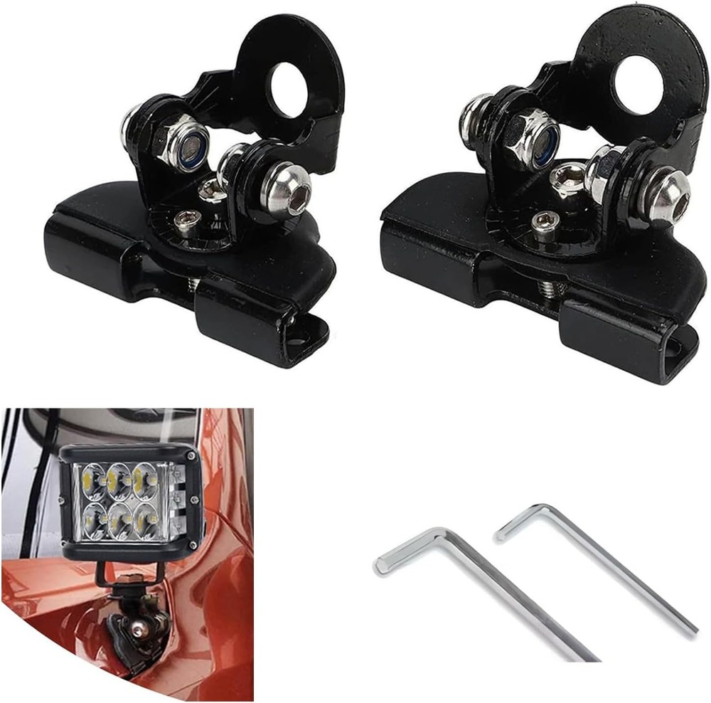 2 PCS Led Light Bar Mounting Brackets, Adjustable Hood Led Work Light Mount Brac