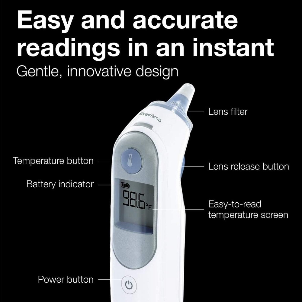 Digital Ear Thermometer with Stability Indicator and Display