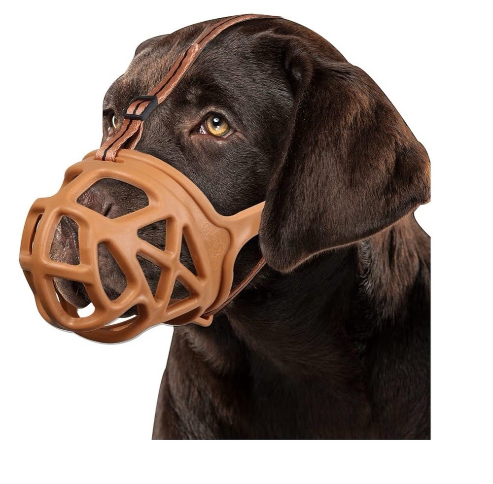 BARKLESS Dog Muzzle, Basket Muzzle for Biting, Chewing and Scavenging SMALL
