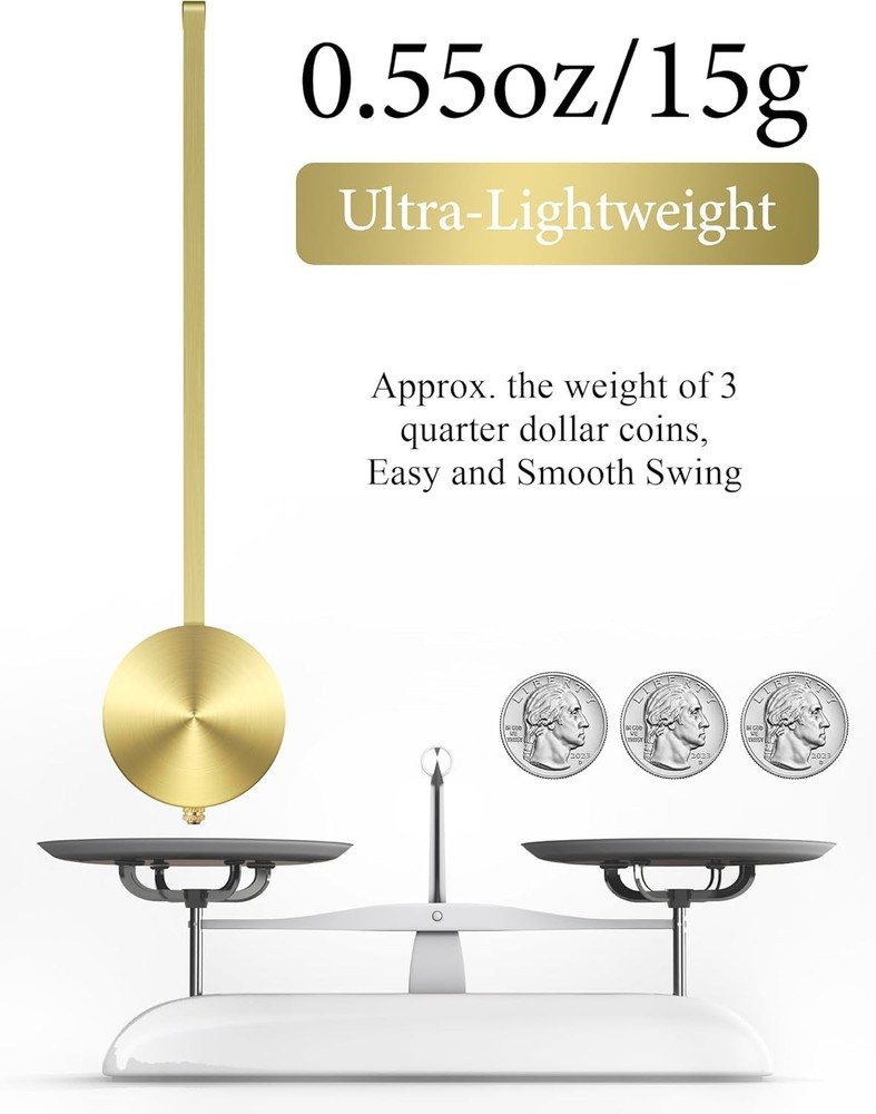 NiHome Quartz Wall Clock Pendulum - Gold Replacement