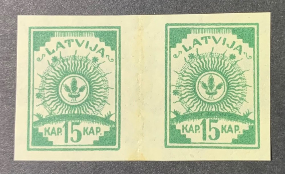 Latvia, Latvija, Sc 28; Mi 18C; MNG/(*), horizontal gutter pair
