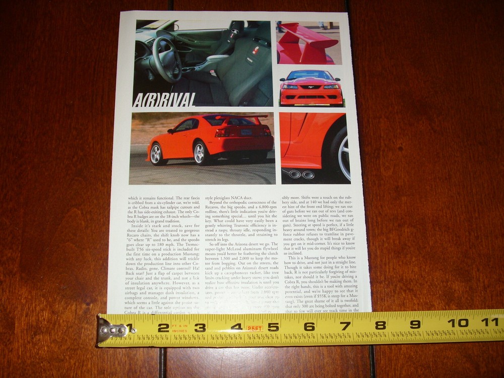 2000 FORD MUSTANG COBRA R ORIGINAL ARTICLE