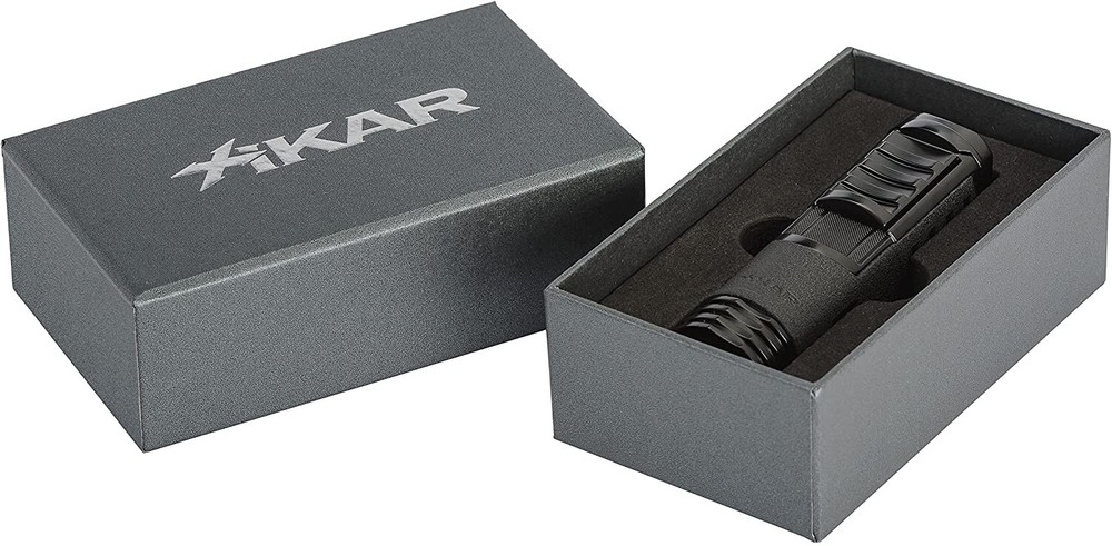 Xikar Tactical 1 Single Jet Flame Lighter, Cigar Rest On Top, Black
