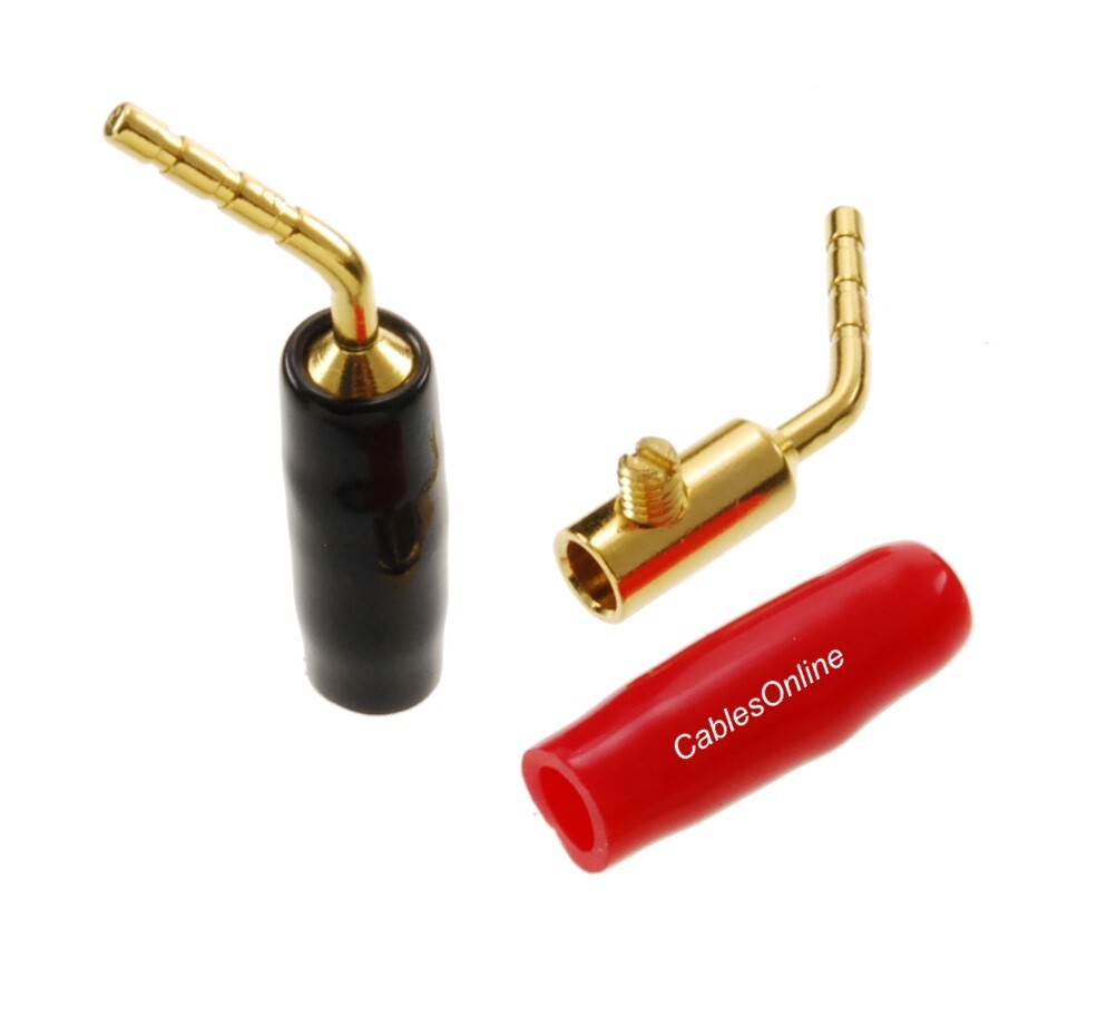 5-Pair Angled Screw-Type 2mm Speaker Wire Terminal Pin w/Rubber Boots