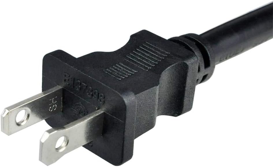 Durable 10ft 2-Prong Replacement Power Cord with NEMA 1-15 Plug for DIY Projects