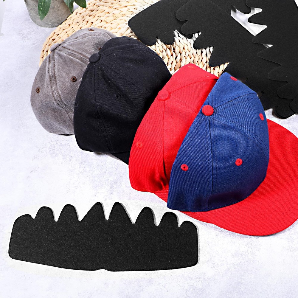 JIYIN 10 PCS Black Baseball Cap Inserts, Flexible Washable Hat Shaper Inserts...