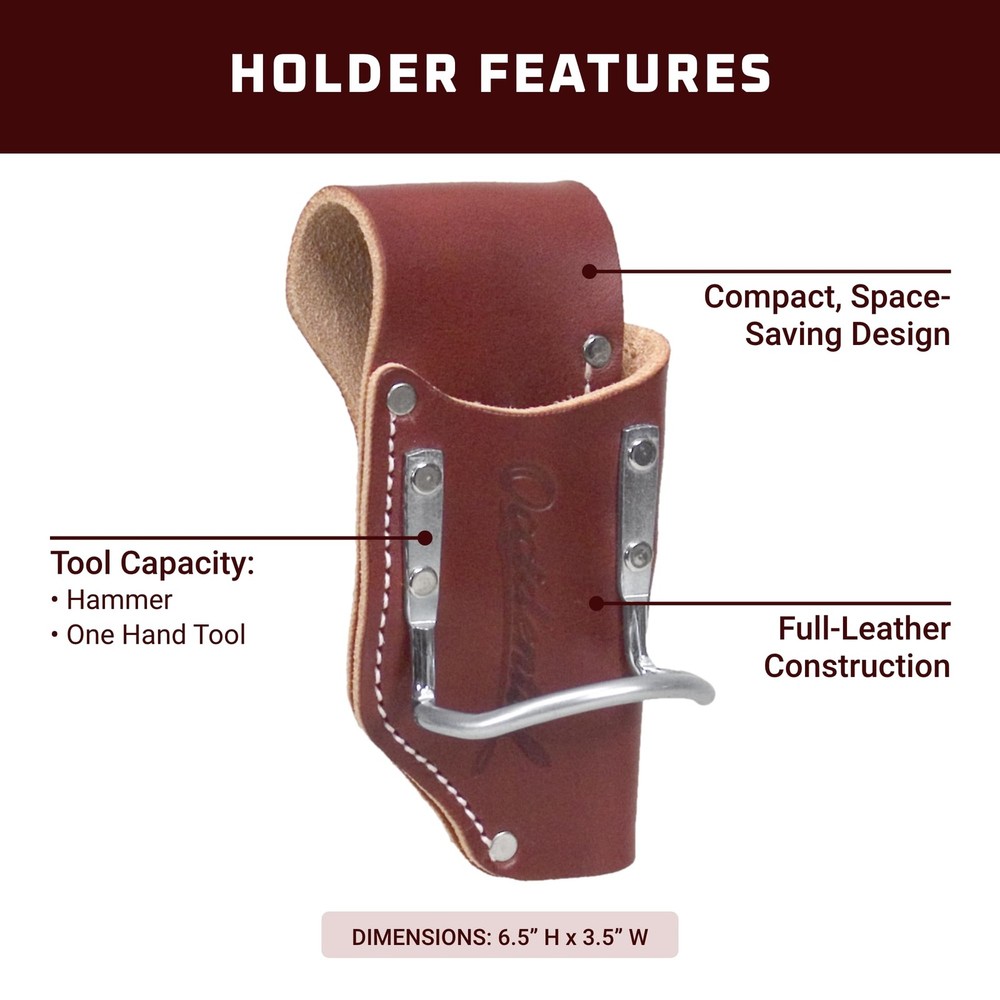 Occidental Leather 2-in-1 Tool & Hammer Holder - 2x the Capacity - Brown