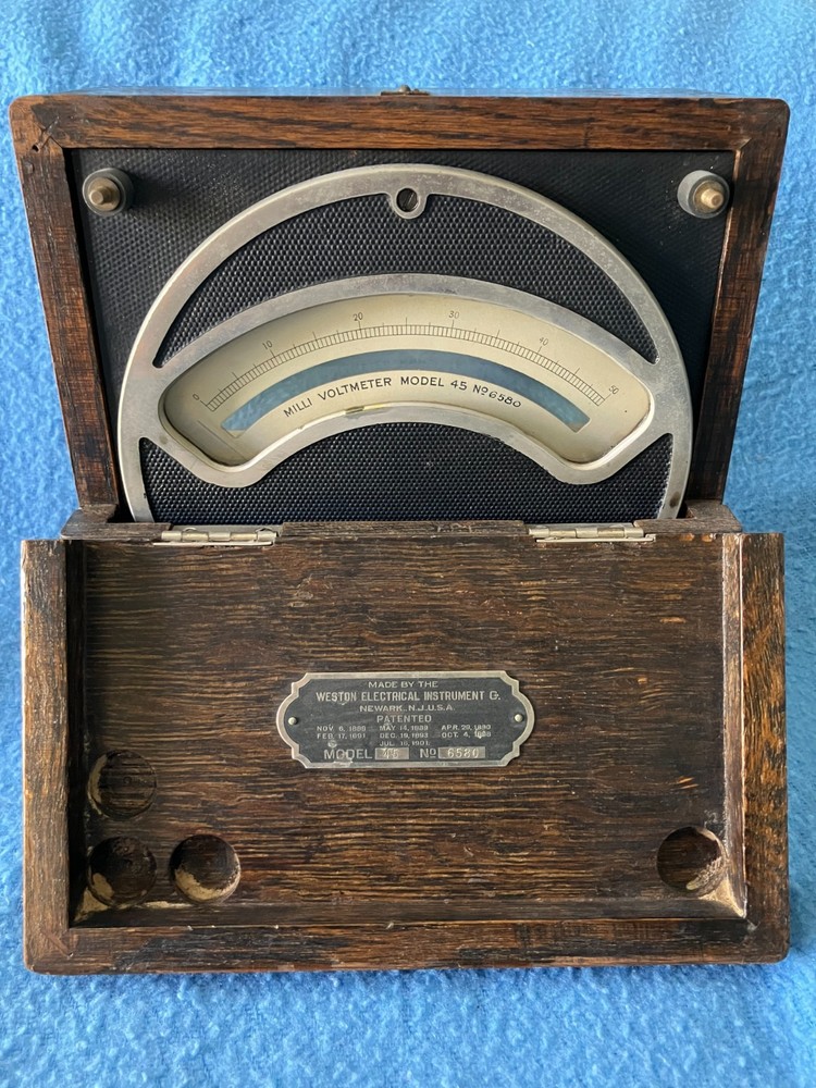 MILLI VOLTMETER Model 45 #6580 Antique Weston Electrical Instrument Physics