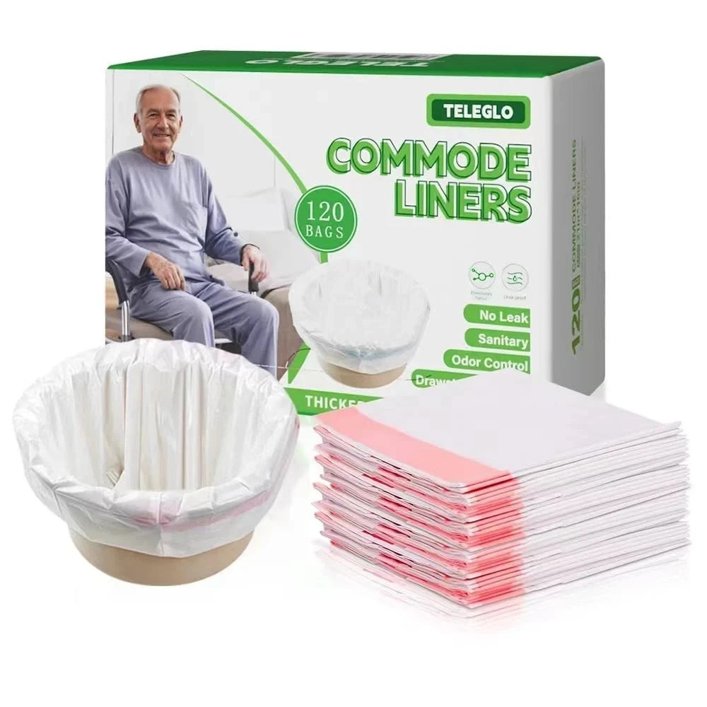 Commode Liners 120PCS Bedside Disposable-Portable Toilet White