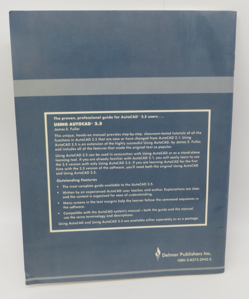 USING AUTOCAD 2.5 by James E. Fuller (1987, Paperback) vintage computer book