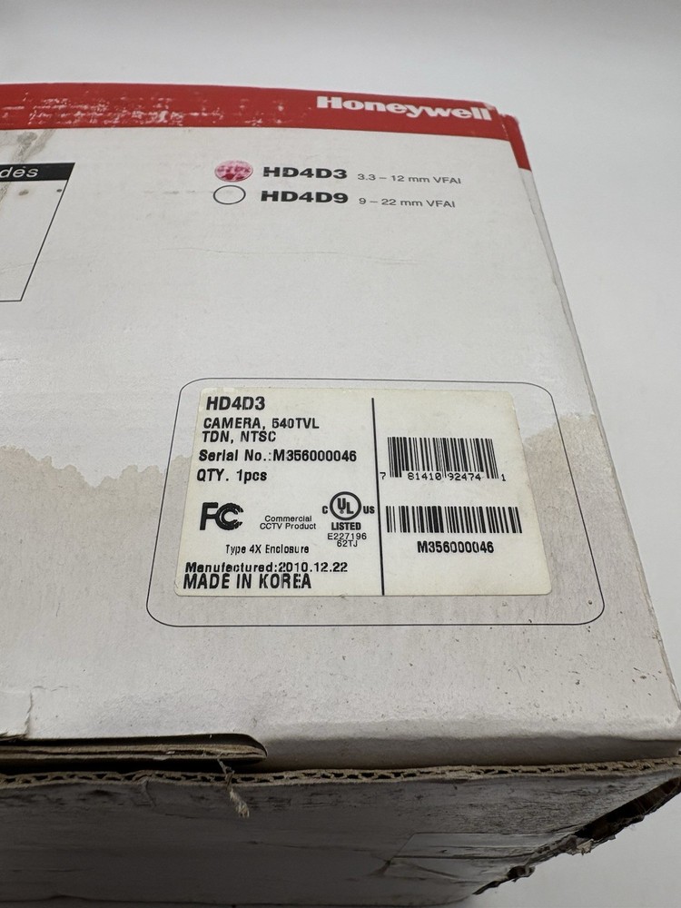 HONEYWELL HD4D3 24V Dome NTSC Security Camera