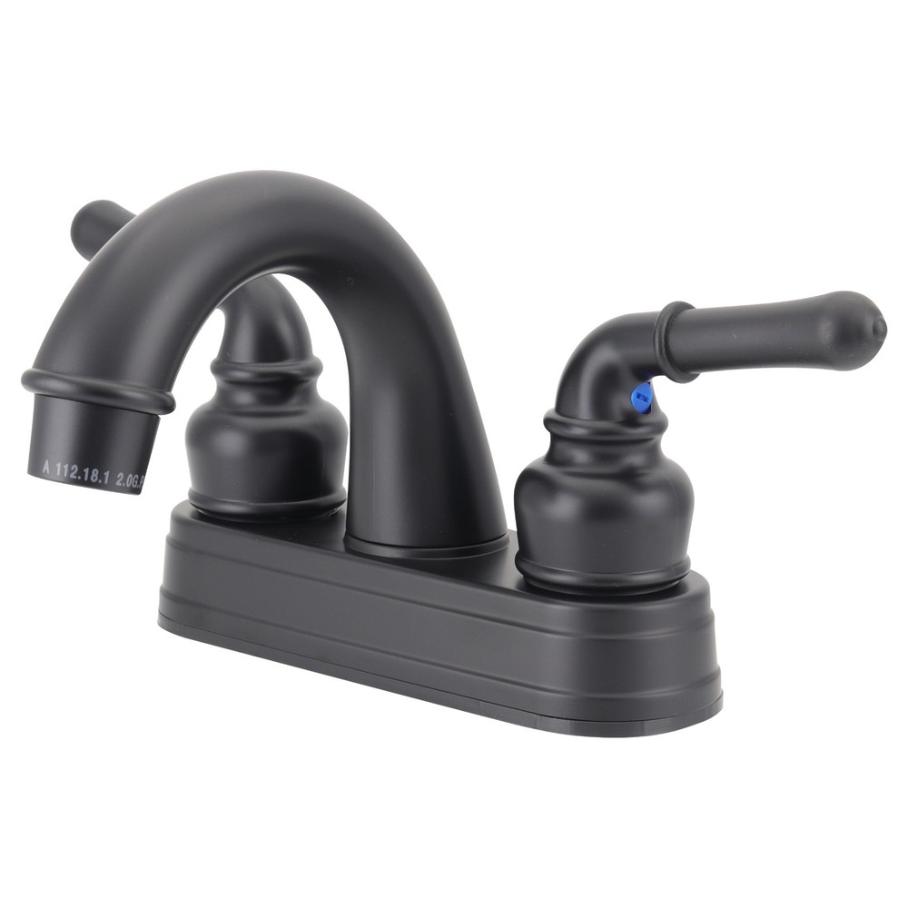 RV Two Handle Non-Metallic Centerset Lavatory Faucet Black Finish