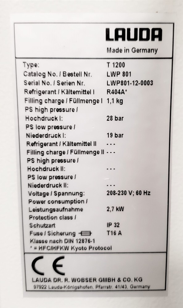 Lauda Integral T 1200 Chiller LWP 801