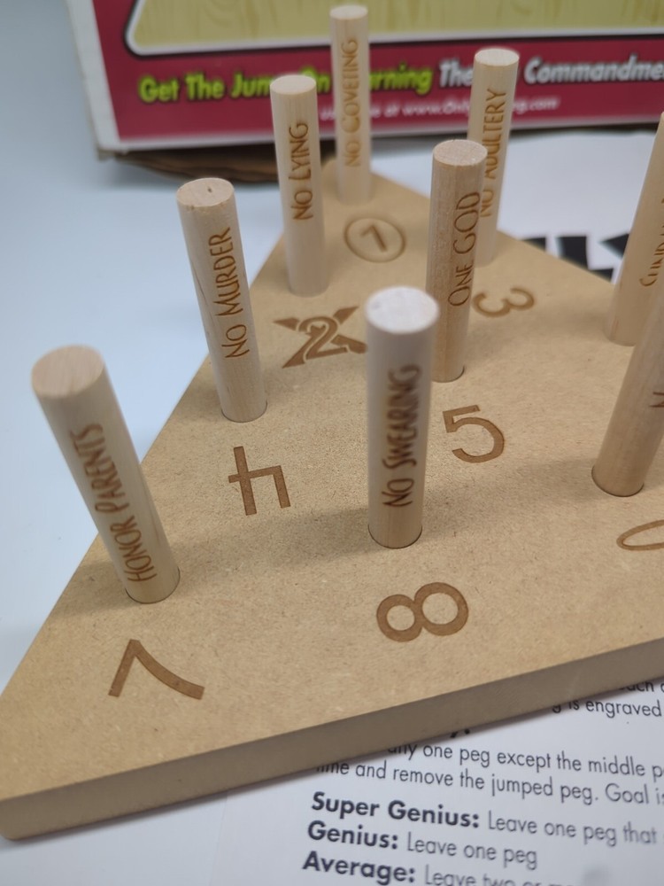 Religious - Ten Commandments PEG GAME - Only One GOD - COMPLETE - 1 Player