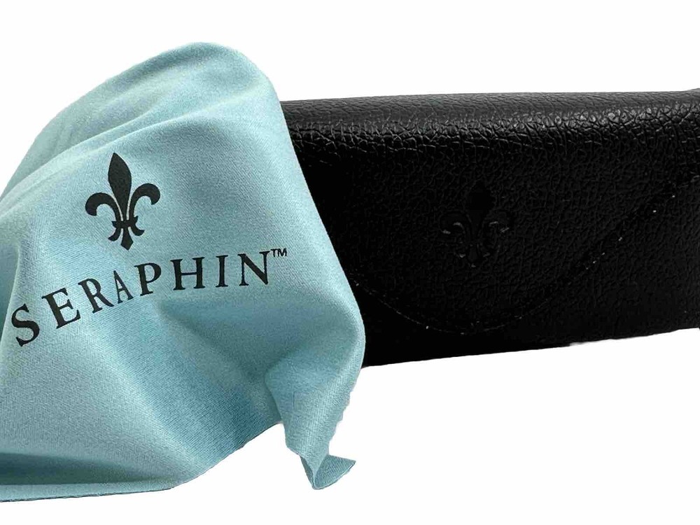 NEW Seraphin Semi Soft Eyeglasses Clamshell Case Magnetic With Microfiber Cloth