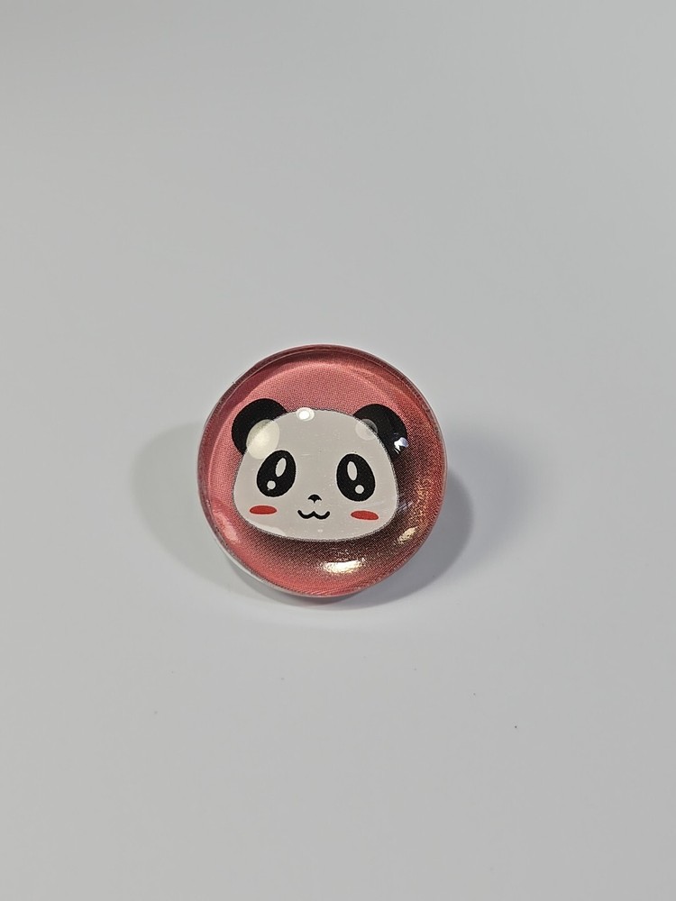 Panda Bear Lapel Pin Small Size Pink Background