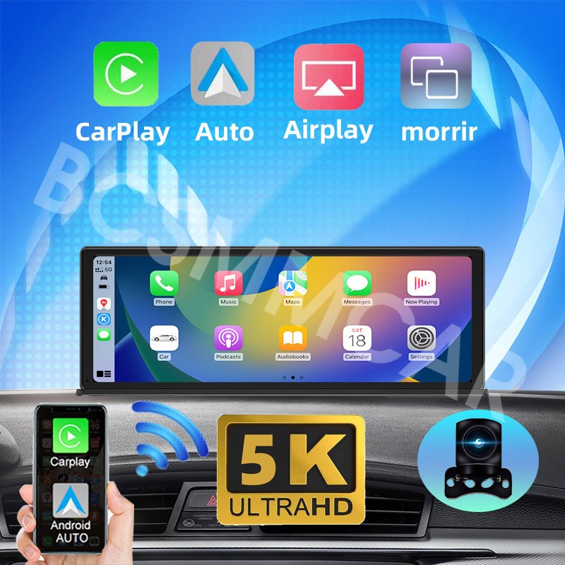 Touch Screen Car DVR Dash Cam Front Rear Cam G-sensor For Carplay Android Auto