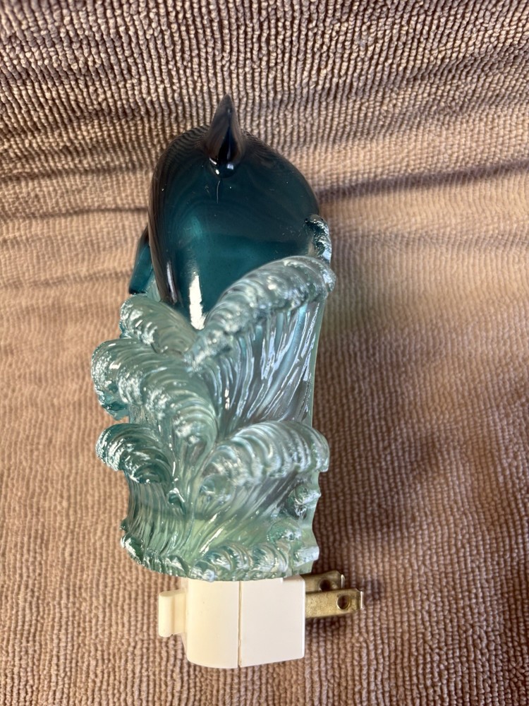 Vintage acrylic dolphin nightlight #B5