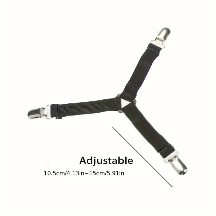 4PCS Bed Sheet Clips Anti Slip Adjustable Straps for Sheets Tablecloth