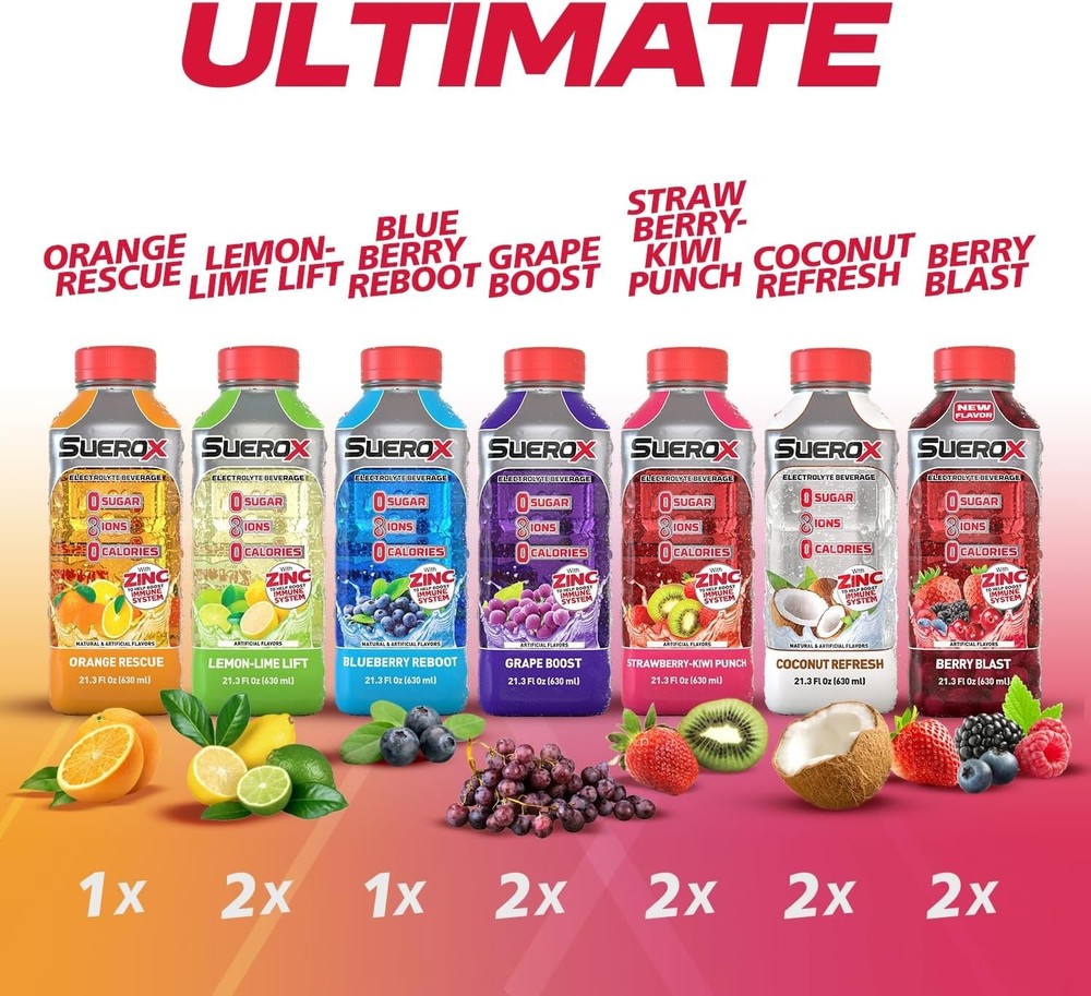 Ultimate 12-Pack Zero Sugar Electrolyte Drink, Hydration & Recovery Solution
