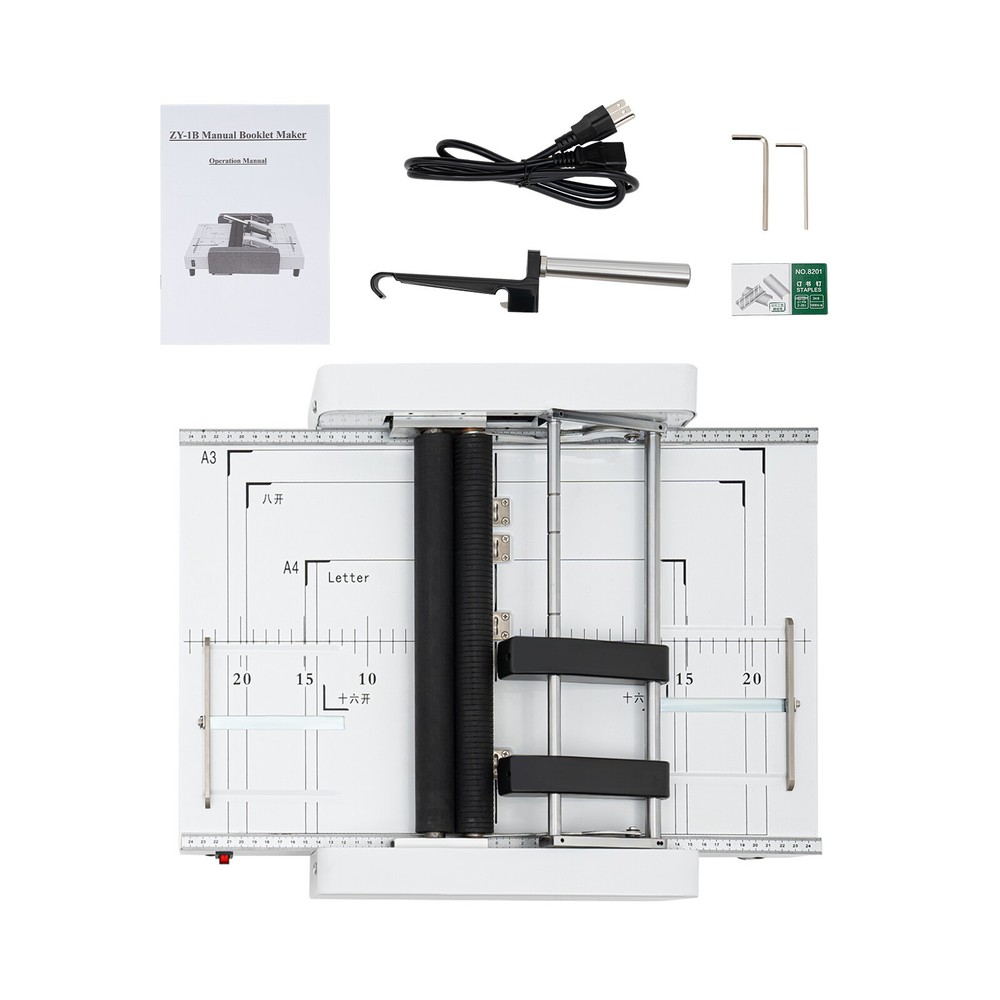 A3 Booklet Folding Binding Machine 60W Paper Stapling Making Book Stapler Office