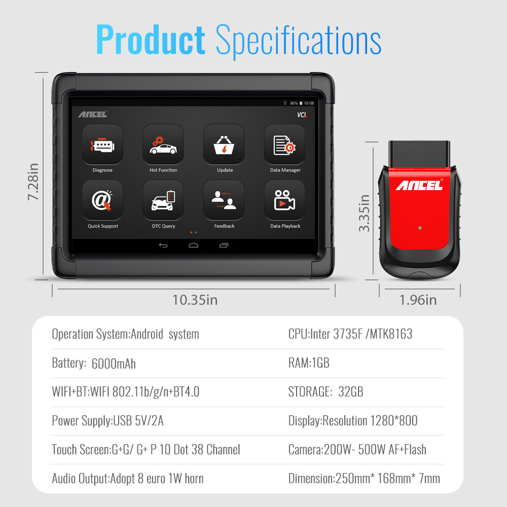 ANCEL X6 Full System Car OBD2 Scanner Bidirectional Diagnostic Tool Code Reader