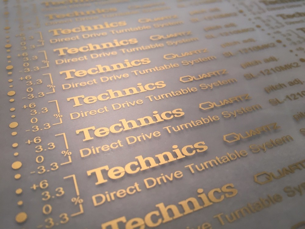 RESTORATION TRANSFER KIT for TECHNICS 1200 1210 MK2 (PRE LACQUER APPLICATION)