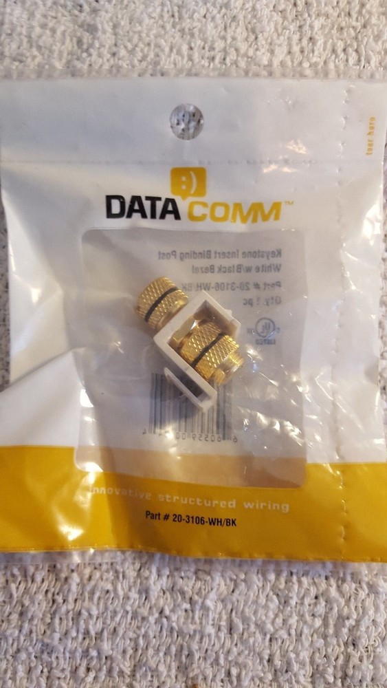 DataComm 20-3106-WH/BK Keystone Insert Binding Post